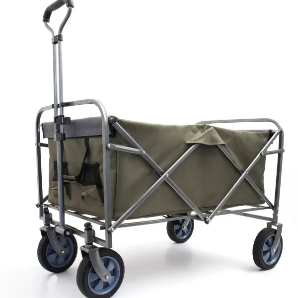 Foldable Utility Wagon Cart with 4 All-Terrain Wheels,150lbs Capacity for Camping, Beach,Shopping,Outdoor Use