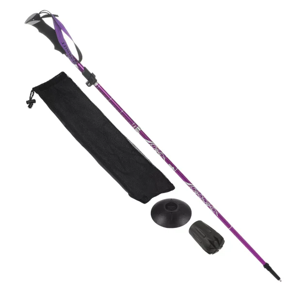 Unique Bargains Aluminum Alloy Collapsible Hiking Trekking Pole with Mud Basket