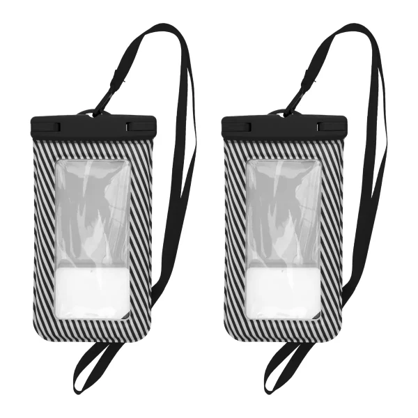 Unique Bargains Full Stripe Mobile Waterproof Bag 2 Pcs