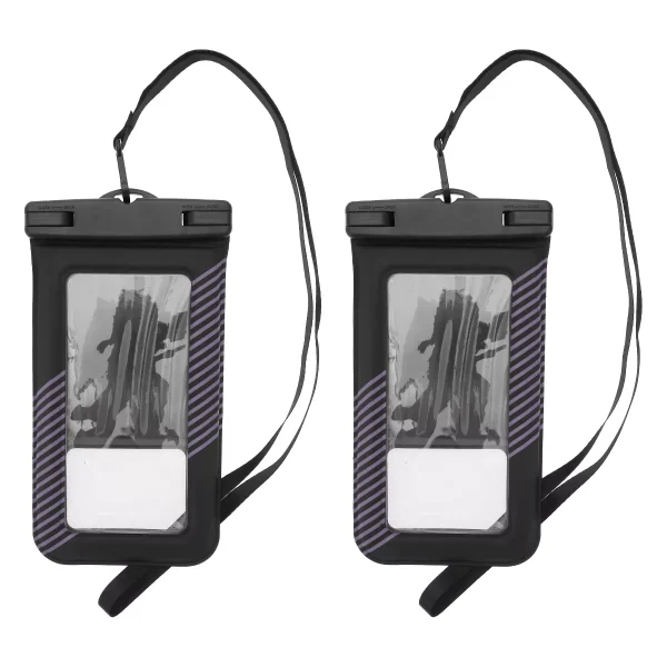 Unique Bargains Half Stripe Mobile Waterproof Bag 2 Pcs